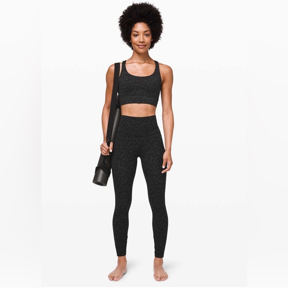 Lululemon Energy Bra *Long Line* Formation Camo Deep Coal Multi Size 4 - Picture 2 of 7